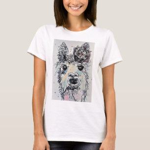 Cuto Alpacca Llama Watercolor Pintura En Camisa