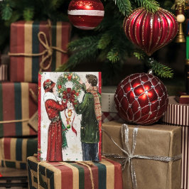 Cuto art deco retro vintage Navidad tarjeta de vac