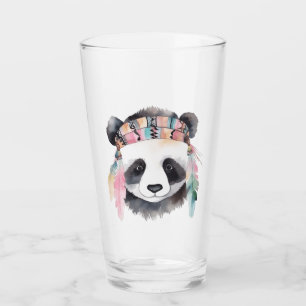 Cuto boho acuarela hippie panda diseño