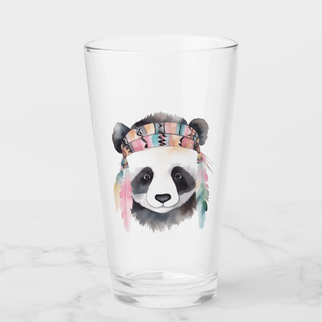 Cuto boho acuarela hippie panda diseño (Anverso)