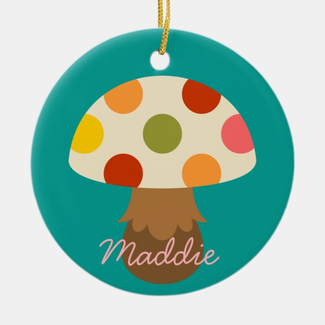 Cuto colorido hongos adorno cerámico (Frente)