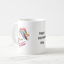 Cuto colorido pictoral feliz taza del día de la ma
