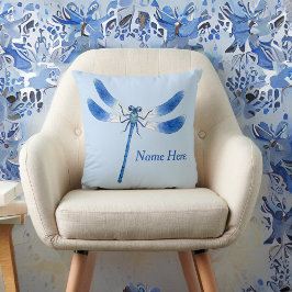 Cuto como un Cojín decorativo de la libélula azul