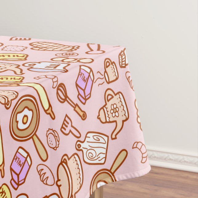 Cuto de cocina con manteles rosas (In Situ)