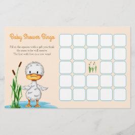 Cuto Duckling en una tarjeta de bingo Baby Shower 