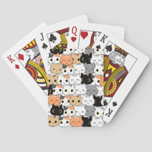 Cuto gatito garabato patrón sin fisuras Cartas de