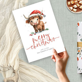 Cuto Highland Cow Nombre Feliz Navidad