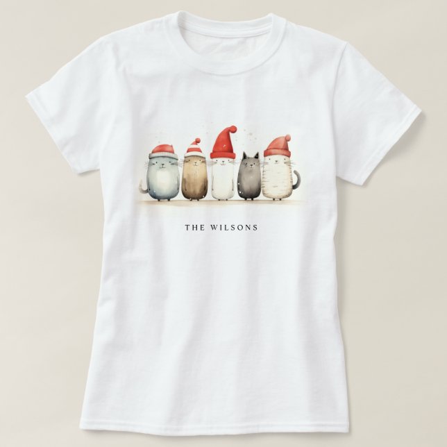 Cuto invierno gatos suéter Navidades suaves y bril (Diseño del anverso)