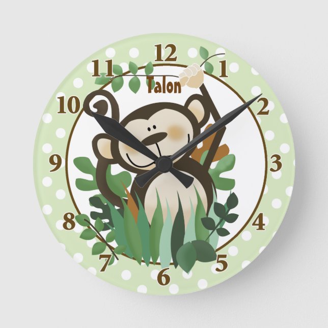 Cuto mono reloj de pared personalizado (Anverso)