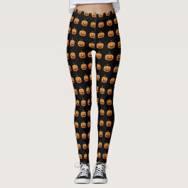 Cuto Naranja negro calabazas halloween Leggings