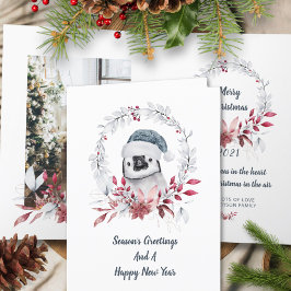 Cuto pingüino una foto acuarela Feliz Navidad