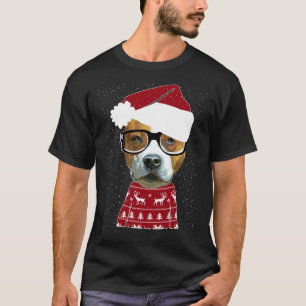 Cuto Pitbull En Santa Hat Navidades feos Sweater M