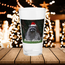 Cuto Raccoon con vacaciones de Santa Hat
