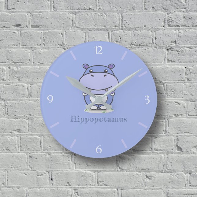 Cuto reloj de pared de Hippo (Cute Hippo Wall Clock)