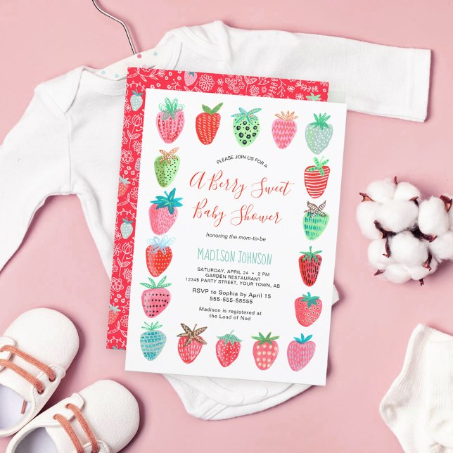Cuto | Rojo | Fresa | BABY SHOWER | Invitación (Subido por el creador)
