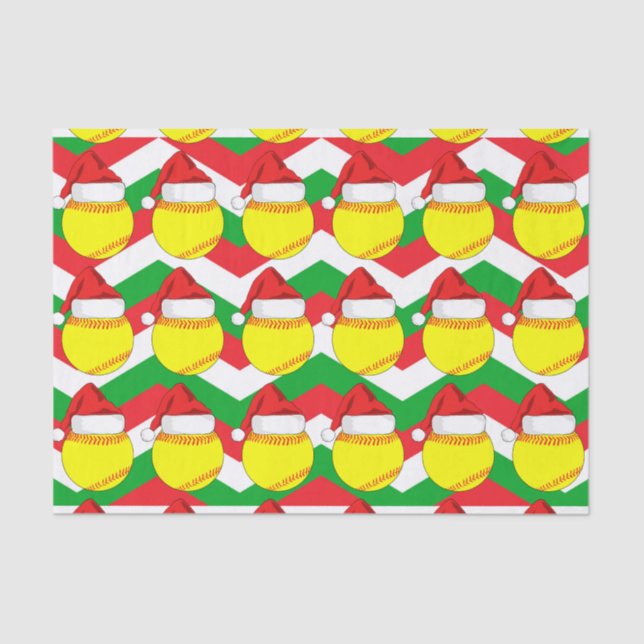 Cuto Softball Santa Hat Navidades Tejido Papel (Anverso)