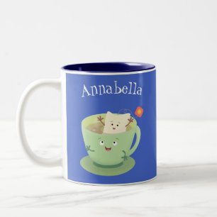 Cuto teabag taza personalizado personaje de humor