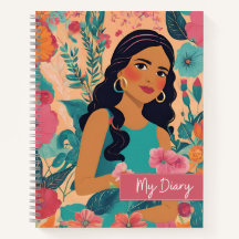 Cuto y elegante cuaderno diario para mujeres organ