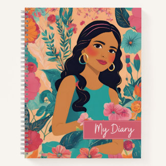 Cuto y elegante cuaderno diario para mujeres organ