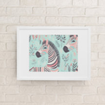 Cuyo Boho Zebra Animal Safari Bebé Sala Arte Pared