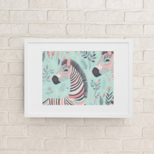 Cuyo Boho Zebra Animal Safari Bebé Sala Arte Pared
