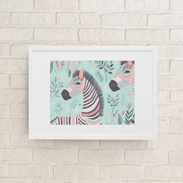 Cuyo Boho Zebra Animal Safari Bebé Sala Arte Pared (Subido por el creador)