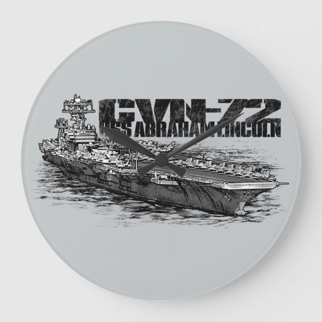 CVN-72 Abraham Lincoln Reloj de pared redondo (gra (Anverso)