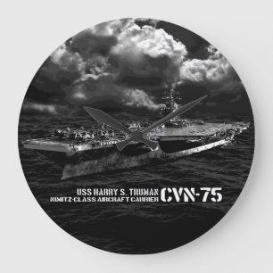 CVN-75 Harry S. Truman Reloj de pared redondo (gra