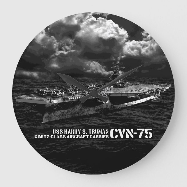 CVN-75 Harry S. Truman Reloj de pared redondo (gra (Anverso)