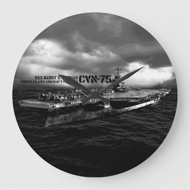 CVN-75 Harry S. Truman Reloj de pared redondo (gra (Anverso)