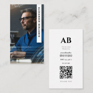 Cyber Analyst Photo QR Code tarjeta de visita