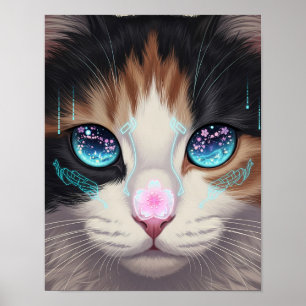 Cyber Cat Dreamscape Arte felino futurista