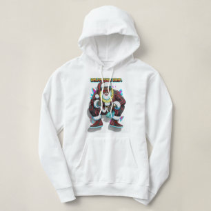 CYBER-CLAUS: Sudadera con capucha de corte gráfico