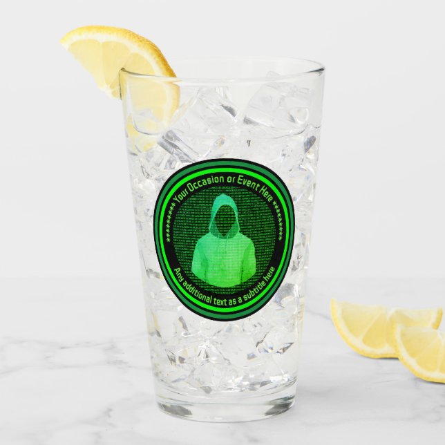 Cyber Hacker del evento técnico - Negro y Verde -  (Anverso (hielo))