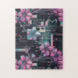 Cyber Sakura Skyline Puzzle