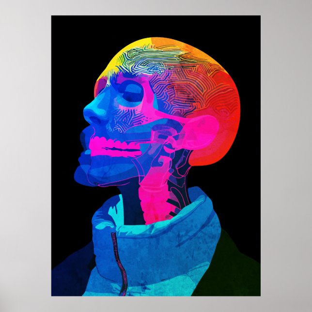 Cyber Skull - Arte de anatomía futurista (Frente)