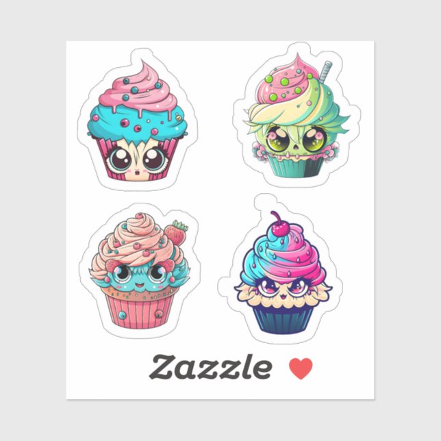 Cyberpunk Cupcakes Pegatina Pack 2 (Hoja)