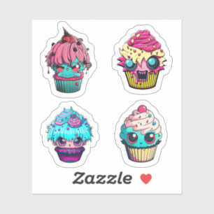 Cyberpunk Cupcakes Pegatina Pack 3
