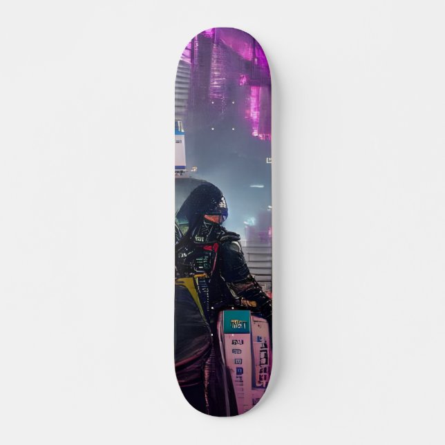 Cyberpunk Futurista Trippy Skateboard Deck (Anverso )