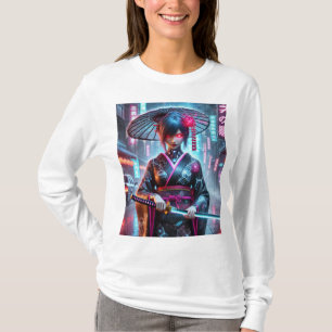 💠 Cyberpunk Geisha Assassin - Camiseta Neon Shado