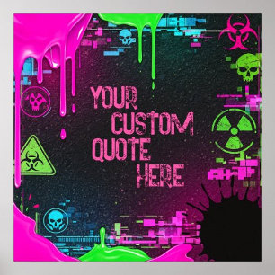 Cyberpunk Glitch Biohazard Cita personalizada Arte