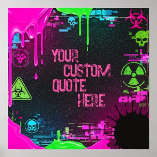 Cyberpunk Glitch Biohazard Cita personalizada Arte
