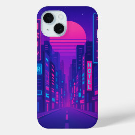 Cyberpunk Neon City iPhone 15 Funda - Vaporwave St