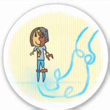 Cyborg Mom Comic Book Style Pegatina