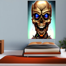 Cyborg Skull | Poster de arte de IA