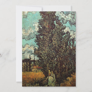 Cypreses y dos mujeres por Vincent van Gogh