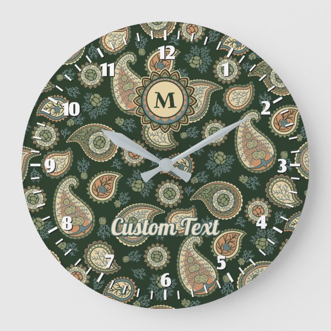 Cypress Paisley Pattern Gran Reloj (Anverso)