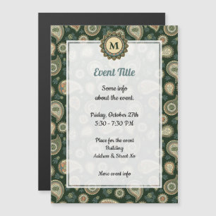 Cypress Paisley Pattern Invitación magnética