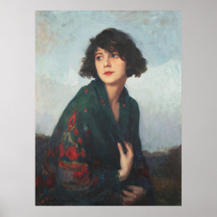 Cyprien Eugène Boulet, mujer con arte de bufanda v