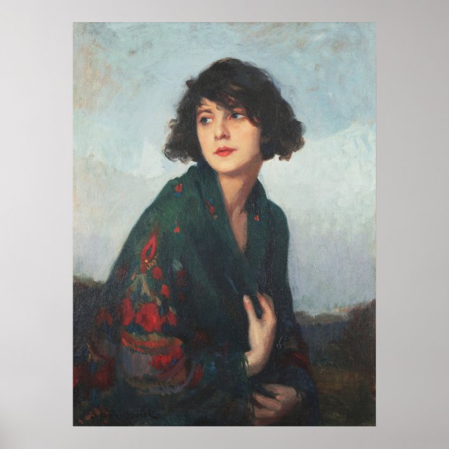 Cyprien Eugène Boulet, mujer con arte de bufanda v (Frente)
